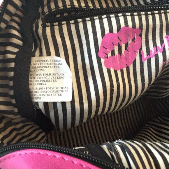 Betsey Johnson Backpack Plaid Black White Pink Adjustable Straps - Picture 6 of 11